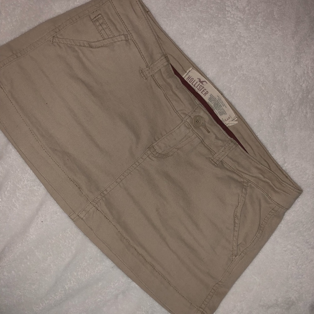 hollister khaki mini skirt